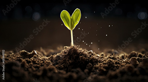 sprout growing from soil