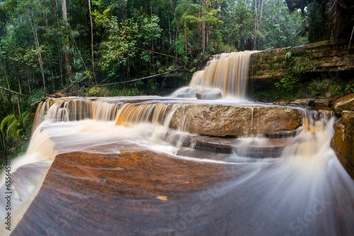 Gulik Falls, edge of southern plateau, Maliau Basin. Sabah, Borneo.  photo