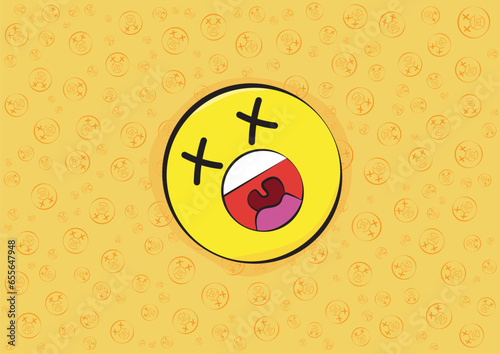 colorful emoticons seamless pattern background design