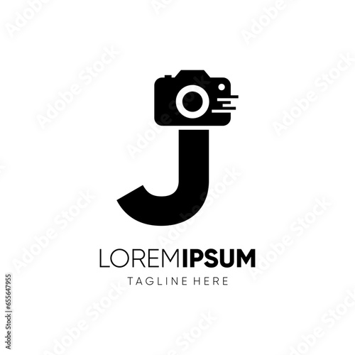 Letter J Initial Photography Logo Design Vector Icon Graphic Emblem Illustration 