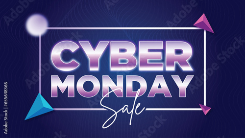 Sleek and Modern Cyber Monday Sale Banner in Vector