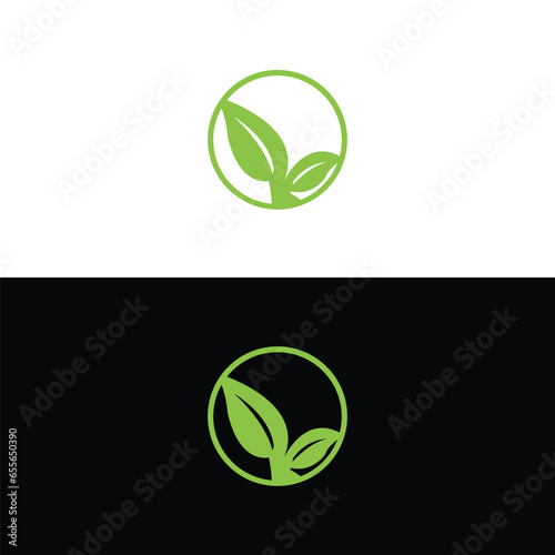 Nature leaf vector logo template design . Nature icon illustration