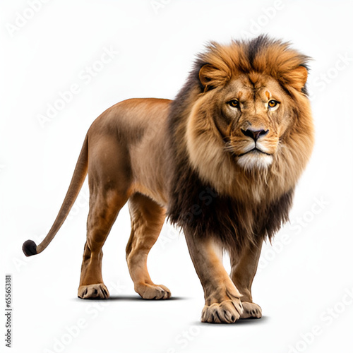 lion isolated on white lion, animal, cat, mane, wild, wildlife, feline, zoo, king, predator, mammal, panthera leo, carnivore, portrait, isolated, nature, big cat,  © Raania