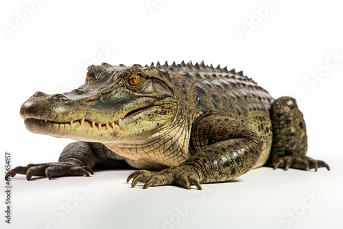 Crocodile isolated on a white background  close up
