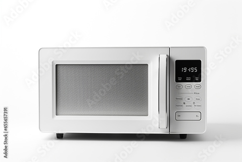 Microwave oven isolated on white background. 3d illustration.