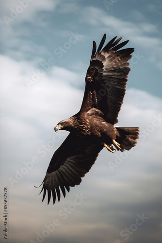 Brown eagle flying in the sky