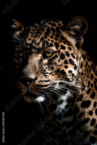 Leopard's face with eyes