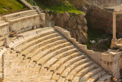 Stone steps of amphitheater, Plovdiv Bulgaria