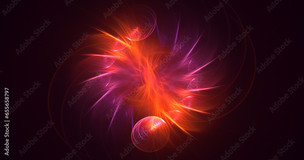 3D manual rendering abstract fractal polygon background 
