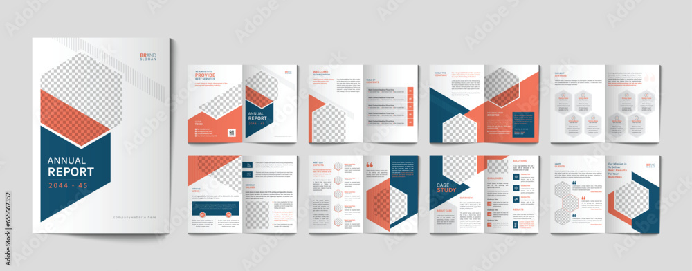 Company profile annual report business proposal corporate bifold brochure design template