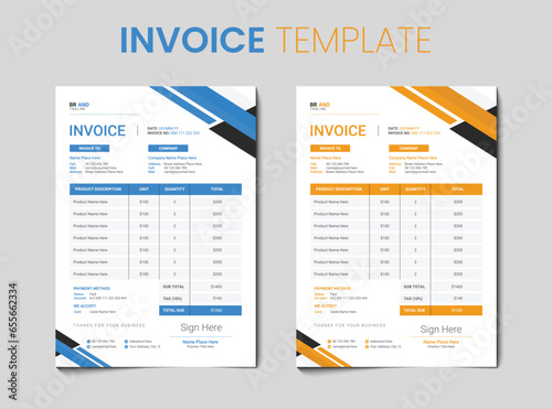 Invoice design template for your business (ID: 655662334)