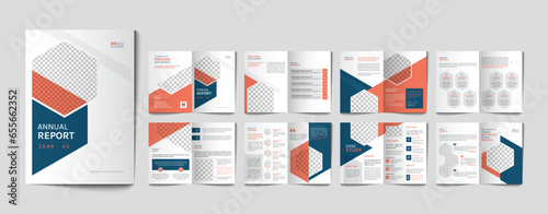 Company profile annual report business proposal corporate bifold brochure design template (ID: 655662352)