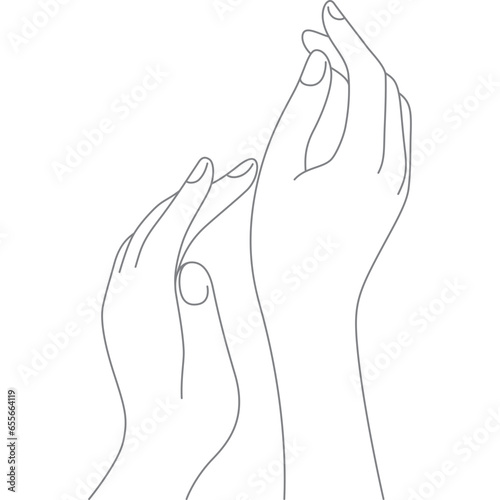 moisturizing hand care thin line illustration
