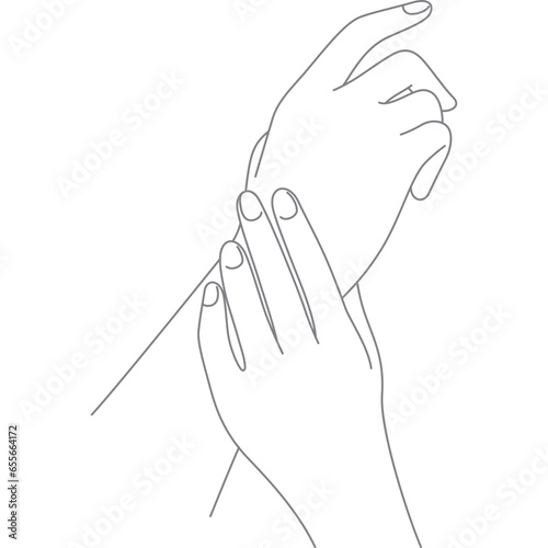 cream hand care line art illustration
