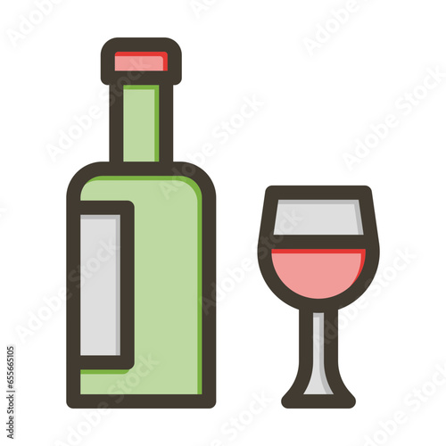 Alcohol Vector Thick Line Filled Colors Icon Design