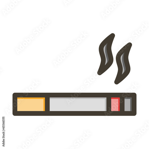 Smoking Vector Thick Line Filled Colors Icon Design
