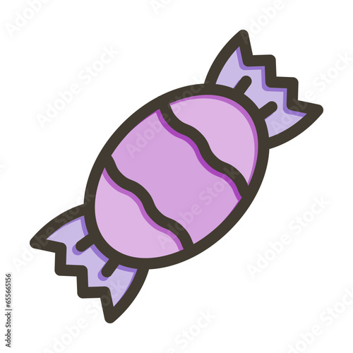 Sweets Vector Thick Line Filled Colors Icon Design