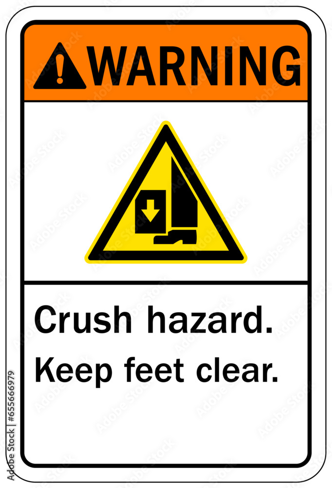 Crush and cut hazard warning sign and labels Moving parts can crush and cut. Follow lockout procedure before servicing. Do not operate with guard removed. Crush and cut hazard warning sign and labels Moving parts can crush and cut. Follow lockout procedure before servicing. Do not operate with guard removed.