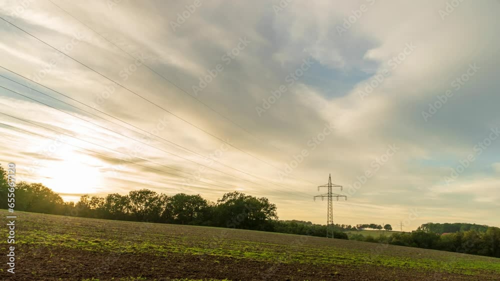 4k autumnal sunset in Gerlingsen, Iserlohn, Germany. Fast floating clouds against the background of the setting sun. 4k autumnal sunset in Gerlingsen, Iserlohn, Germany. Fast floating clouds against the background of the setting sun.