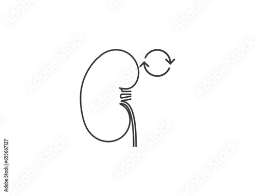 Transplant kidney icon. Vector illustration.