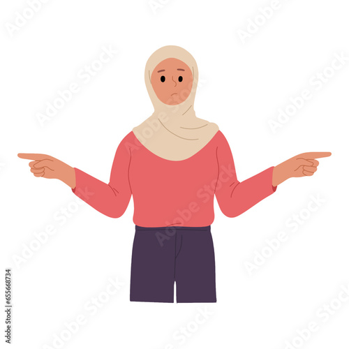 woman with hand gestures who is confused about making a choice