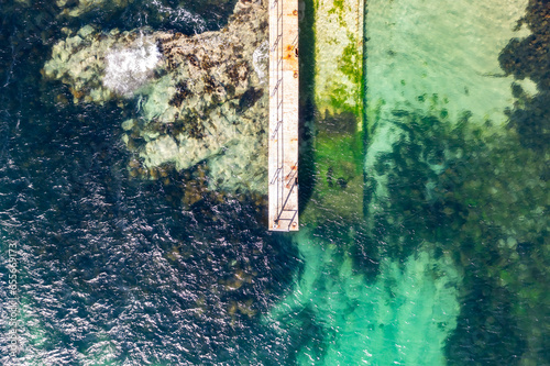 Aerial view of the north west pier on Cruit Island, Tobernoran, bay, County Donegal, Ireland photo