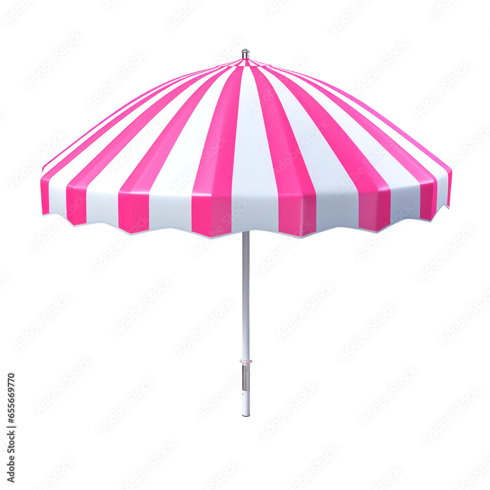 Pink striped beach umbrella, umbrella for sea and sun protection isolated on background. Umbrella beach PNG Pink striped beach umbrella, umbrella for sea and sun protection isolated on background. Umbrella beach PNG