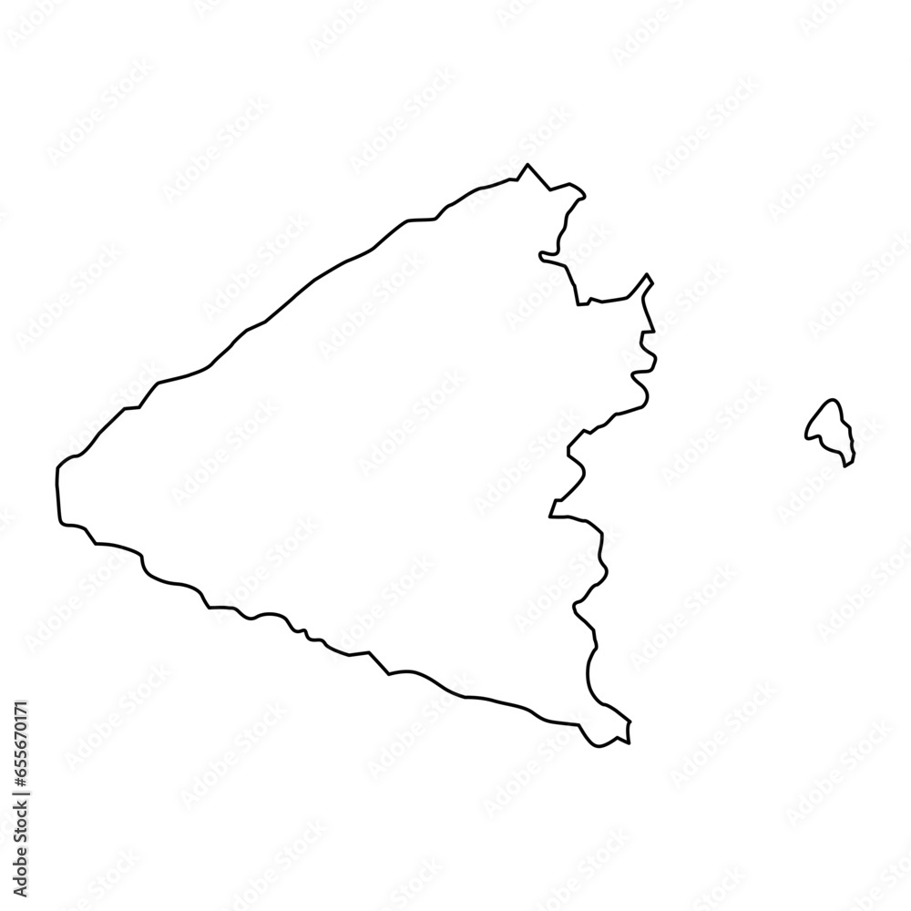 Quba district map, administrative division of Azerbaijan.