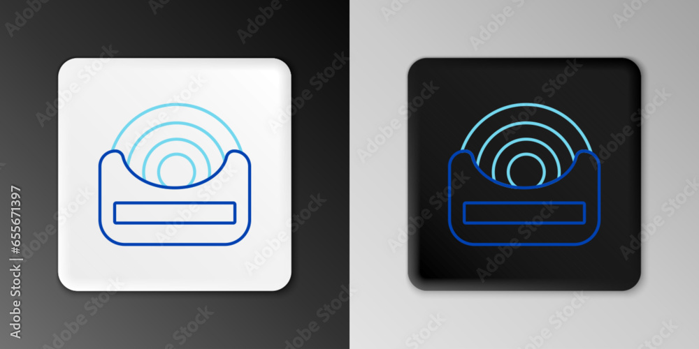 Line Dental floss icon isolated on grey background. Colorful outline concept. Vector Line Dental floss icon isolated on grey background. Colorful outline concept. Vector
