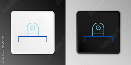 Line Security camera icon isolated on grey background. Colorful outline concept. Vector