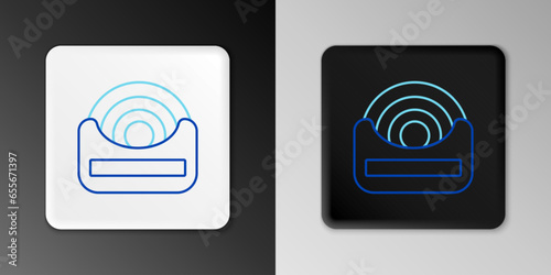 Line Dental floss icon isolated on grey background. Colorful outline concept. Vector