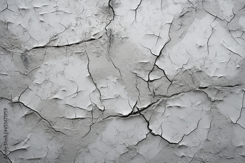 illustration of cracked concrete wall texture background. Created with Generative AI