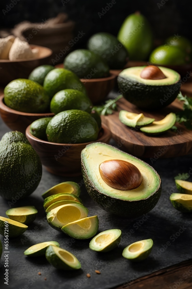 © Usman - A sliced avocado on a wooden cutting board © Usman - A sliced avocado on a wooden cutting board
