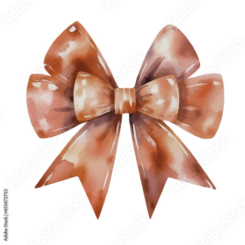 red bow, vector illustration, watercolor style