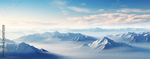 blue mountain landscape high over the clouds wallpaper