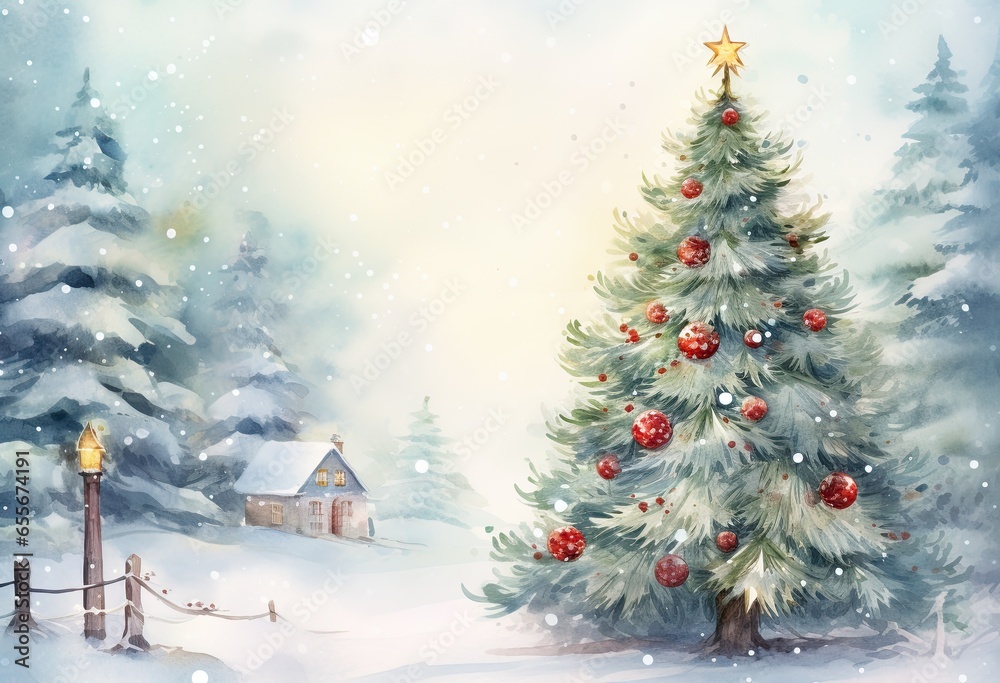 christmas day watercolor background.