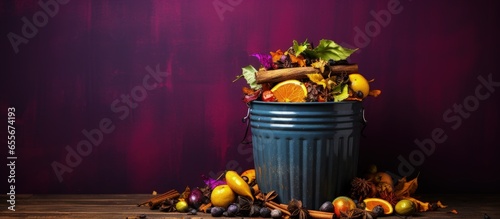 Vibrant NYC Compost Container with copyspace for text photo
