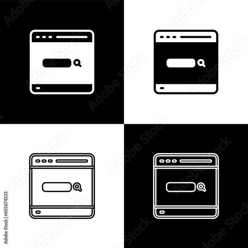 Set Search engine icon isolated on black and white background. Vector © vector_v