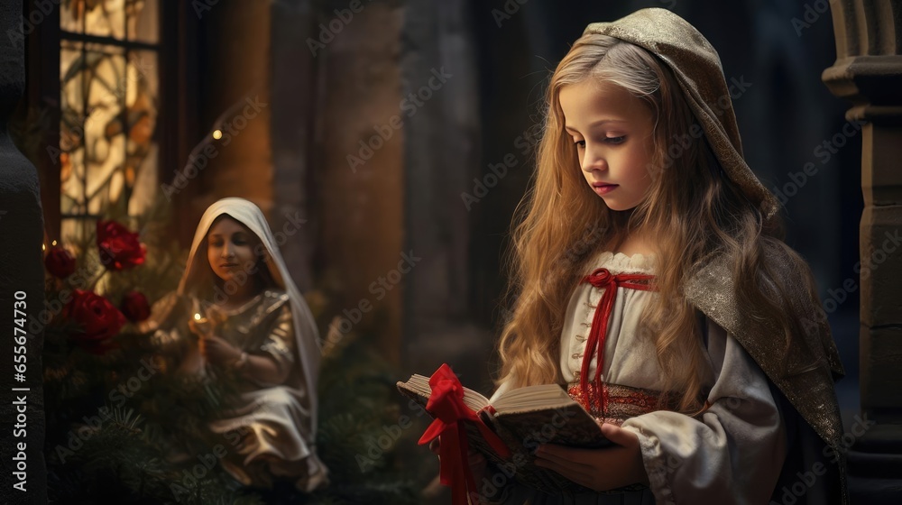Girl and Christmas, interior