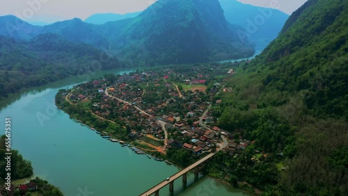 Aerial view of Muang Ngoy photo