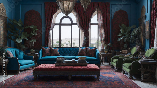 interior of a living room , luxurious living room, fictional. Generative ai © sarkerdevjs