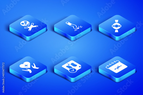 Set No smoking days, Bones and skull, Lungs x-ray diagnostics, Heart with cross, Cigarette butt and Candy icon. Vector