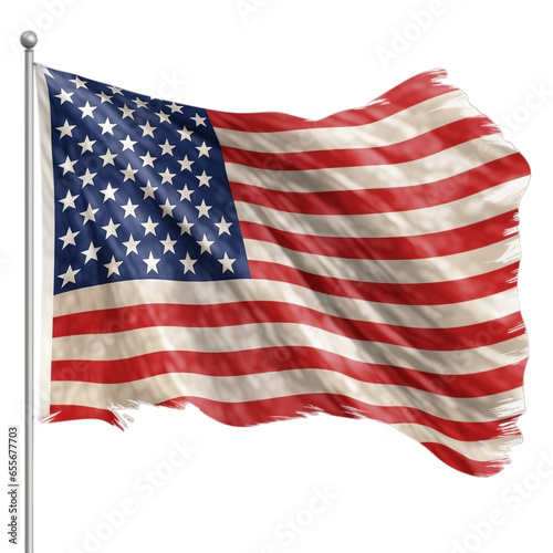 USA flag isolated on transparent background