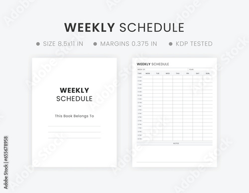 Weekly schedule template printable. Blank weekly homeschool schedule. Editable hourly weekly schedule template photo