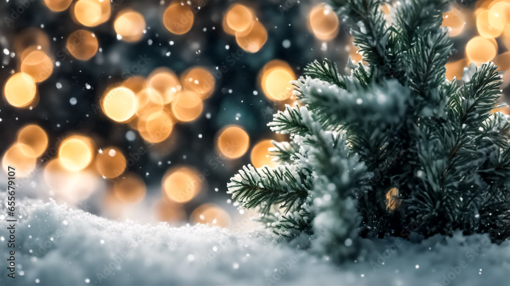 Abete e luci bokeh, sogno invernale Abete e luci bokeh, sogno invernale