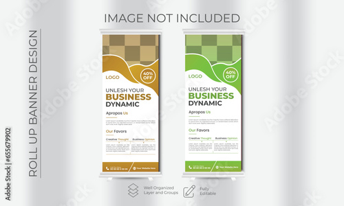 abstract roll-up banner design, advertisement, pull-up