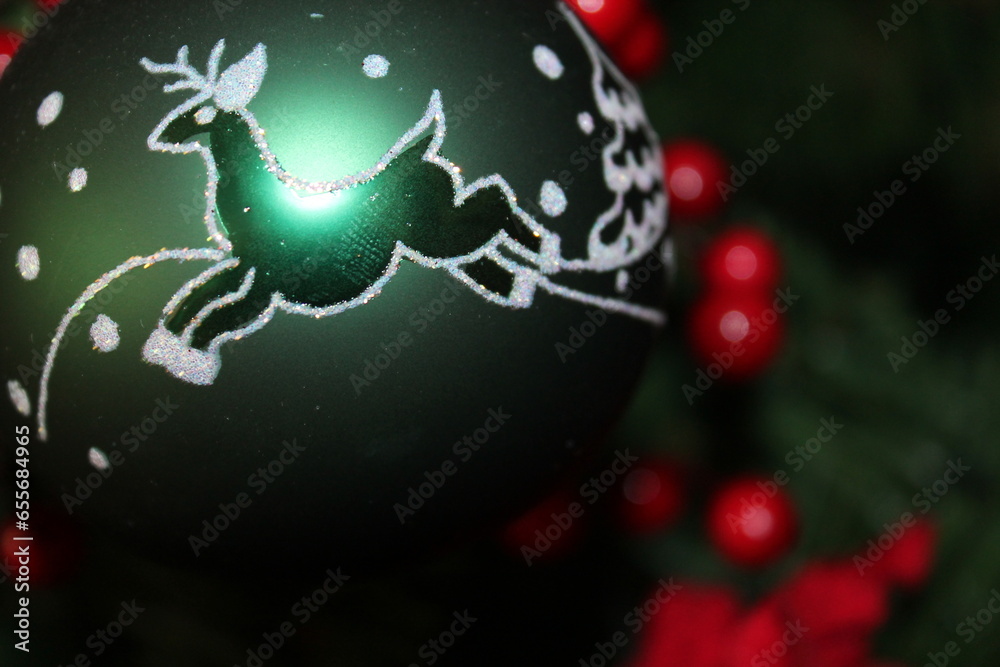 Naklejka premium christmas ball with deer