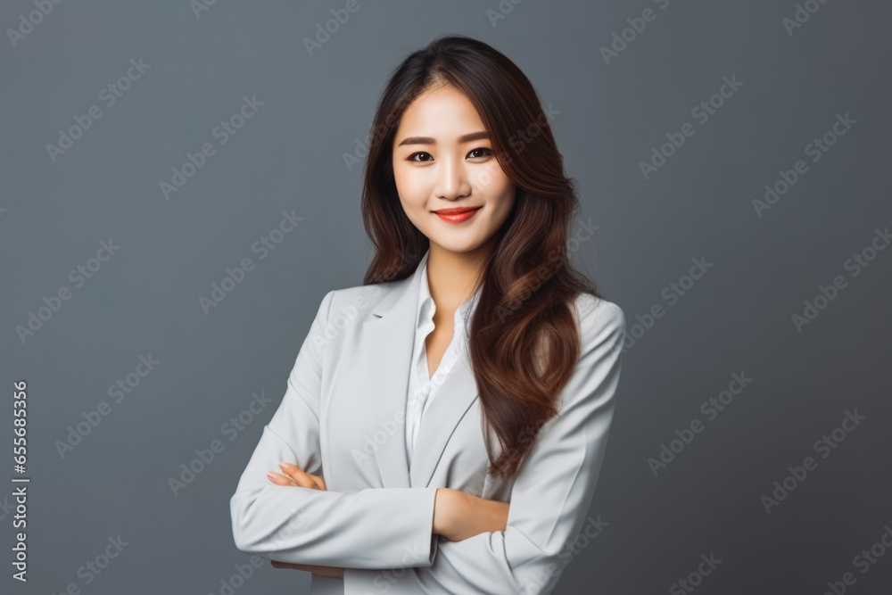 Portrait of asian female executive director smiling and looking successful in her business, young beautiful asian woman in high business position Portrait of asian female executive director smiling and looking successful in her business, young beautiful asian woman in high business position