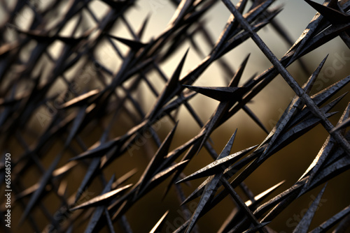 Background with Thorny Fence