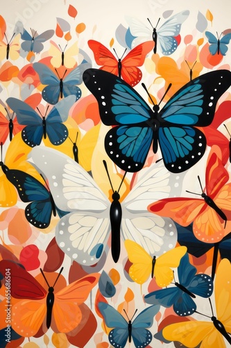 Butterfly details in bright colors